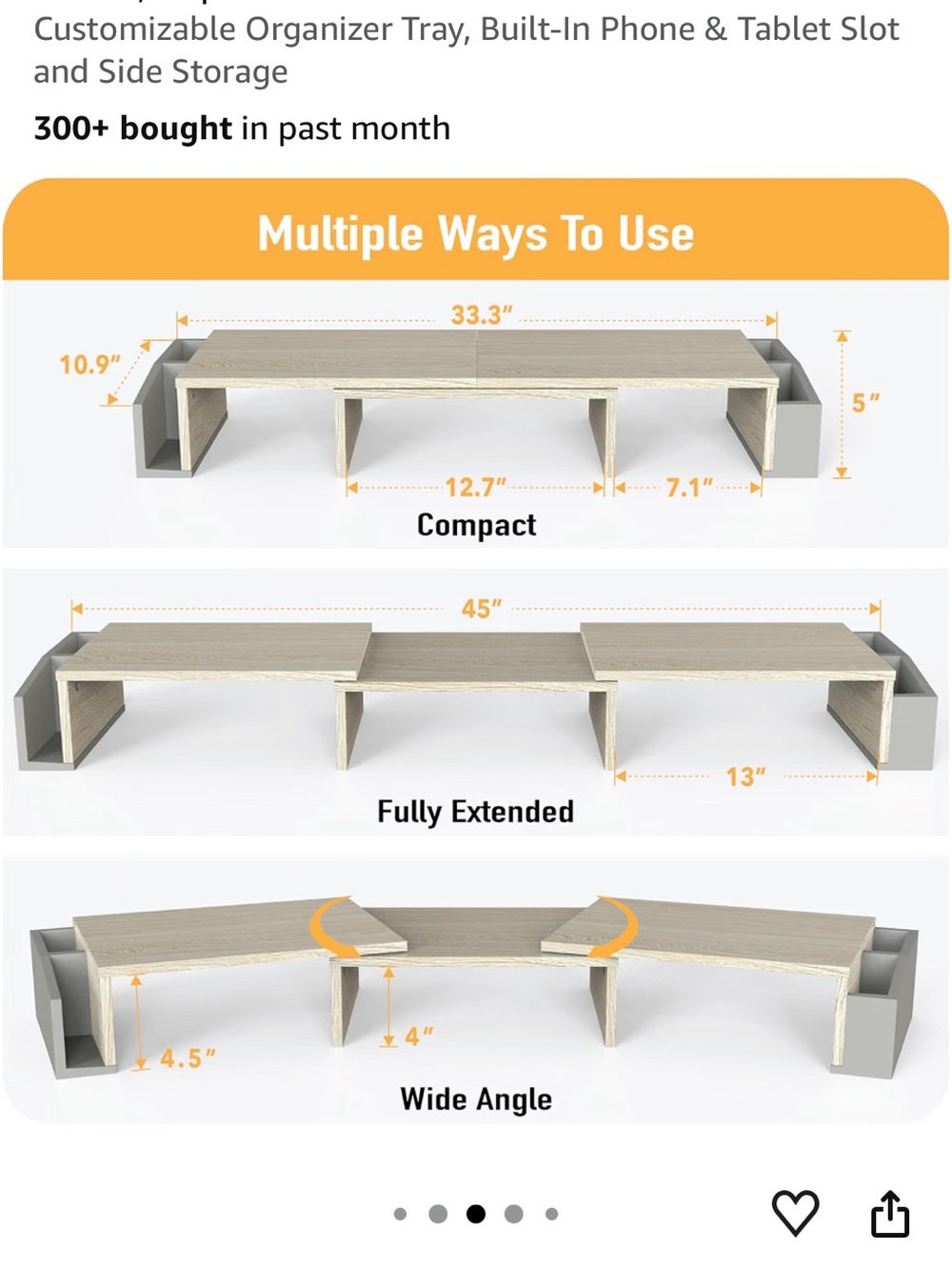 Modern Gray and Wood Tone Wall Shelf - Brand Unknown